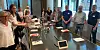FORHANDLINGSSTART: Delegasjonene fra Fornybar Norge (t.v.) og EL og IT Forbundet ved forhandlingsstart på Majorstua onsdag.