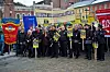 MØTTE OPP: NSB-ansatte var godt synlige under markeringen i Drammen.