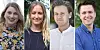 KrFU-leiar Martine Tønnessen, UH-leiar Sandra Bruflot, UV-leiar Sondre Hansmark FpU-leiar Bjørn-Kristian Svendsrud går ut i felles front mot sjukeløna.