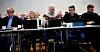 Forbundsledelsen under landsstyremøtet torsdag.  Fra venstre Odd-Helge Reppe, Monica Derbakk, Bjørn Fornes, Morten Bildøy og Geir-Ove Kulseth.