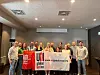 STYRINGSGRUPPA: Her ser du Karina Veum, nyvalgt president, sammen med styringsgruppa i UNI Europa Youth.