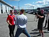 SVEISER: Magnhild Vanebo intervjues av russisk TV-kanal.
