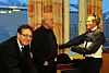 Prosessfullmektig og advokat for LO og NTF, Christopher Hansteen (til venstre), og hans medhjelper, advokat Sigurd-Øyvind Kambestad (til høyre) satte store spørsmålstegn ved Holship sine argumenter i rettssaken forrige uke. I midten står første nestleder i Transportarbeiderforbundet, Lars M. Johnsen.