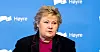 Høyre-leder Erna Solberg møtte pressen i Høyres Hus mandag. Der fortalte hun om sin motivasjon til å fortsette som partiets leder.