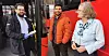 De vil ta bussene tilbake fra private: Fra venstre, bussjåfør Miljan Zdravković, leder av Rødt Oslo, Siavash Mobasheri, og klubbleder i Bussarbeiderforeninga på Alnabru, Marit Sauge.