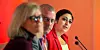 Nina Melsom (f.v.), direktør for arbeidsliv i NHO, Roger Haga Heimli, LOs 2. nestleder og Sahar Azari, leder for NTL-Ung, er samstemte i at det må tas grep for å øke organisasjonsgraden i norsk arbeidsliv.