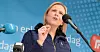 En engasjert Sylvi Listhaug på talerstolen i Drammen.