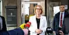 Finansminister Elisabeth Svantesson (Moderaterna) etter møtet med Axfood, Ica og Coop angående de høye prisøkningene, 21. mars 2023.