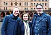 Fra venstre: samferdselsminister Jon-Ivar Nygård, Ingunn Reistad Jacobsen i Fagforbundet og hovedtillitsvalgt i Vy Buss, Trond Bolkan.