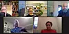 Det juridiske fakultet ved UiO har hatt en webinarserie om rettsstaten og korona. 18. desember var turen kommet til FHIs smittestopp-app. Fv. Simen Sommerfelt, Kristine Bergtora Sandvik, Trond Arve Wasskog, Johannes Brodwall og Mona Naomi Lintvedt.