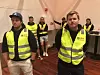 Klubbleder Kristoffer Syvertsen og leder i HMF, Markus Hansen (t.h.), på LOs representskapsmøte i juni.