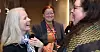 GOD STEMNING: SV-leder Kirsti Bergstø (t.v.) er fornøyd med de nye posisjonene til Cathrine Ertsås og Line Tollefsen (t.h.).