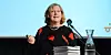 FOREDRAG: Berit Svendsen, leder av Vipps' internasjonale satsning, holdt foredrag under Innovasjonsdagen på Institutt for Informatikk ved Universitetet i Oslo.