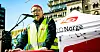 Jørn Eggum i Fellesforbundet under streikemarkeringen på Youngstorget i Oslo på andre dag av den fire dager lange storstreiken i vår. – Streikebidraget på nesten 40 millioner kroner var vel anvendte penger, mener han.