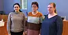 SPENTE PÅ DOMMEN: Camilla Røysland, Gunn-Evelyn Kristensen og Anna Ghazaryan ble oppsagt og gikk til sak for å få beholde jobbene sine. Det siste Fagforbundet-medlemmet som er med på søksmålet var ikke til stede da bildet ble tatt.