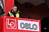 Tommy Torgersen, nestleder i Oslo Bryggearbeideres Forening ba om mer støtte til havnearbeidernes kamp.