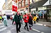 Fra venstre Jan Olav Andersen, styreleder i Norsk Folkehjelp, Peggy Hessen Følsvik, LO-leder og Ingunn Gjerstad, leder av LO i Oslo.