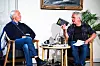 BOKBADING: John-Peder Denstad (t.h), leder av LO i Trondheim og Omegn var en god samtalepartner.