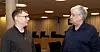 Kjetil Drøsdal (t.v.) måtte innse at argumentene til de Go-Ahead-ansatte ikke nådde fram til alle dommerne i Arbeidsretten. Audun Sør-Reime, tidligere forbundssekretær i NJF, vitnet i saken.