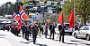 Her er 1. mai-toget i Odda i fjor.