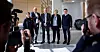 FORHANDLINGSSTART: Partene i statsoppgjøret leverte kravene sine i dag, og det spriker godt. Fra venstre: Guro Elisabeth Lind (Unio), personaldirektør Gisle Norheim, Egil André Aas (LO Stat), Kari Tønnessen Nordli (Akademikerne) og Jens Jahren (YS).