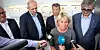 I HAVN: Klokka 16.20 kunngjorde Riksmekleren at årets lønnsoppgjør i staten var i havn. Fra venstre: Gisle Norheim, personaldirektør i staten, Anders Kvam, leder for Akademikerne Stat, Egil André Aas, leder for LO Stat, kommunal- og moderniseringsminister Monica Mæland, og Unios Petter Aaslestad.