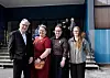 Fire generasjoner i 1.mai-tog. Arne Haugen med datter Marit Haugen Bergsrønning, barnebarn Ellen Bergsrønning og oldebarn Oda Bergsrønning.