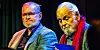 BOKLANSERING:  Alf Skjeseth (t.v) og Ivar Nygaard, Johan Strand Johansens stesønn.