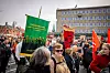 FOLKEMØTE: Hotell- og restaurant-arbeidarane i Fellesforbundet var blant dei 2.500 som møtte opp på 1. mai-markeringa i Trondheim.