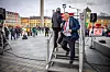 TALAR: Fellesforbundet-leiar Eggum var hovudtalar på markeringa av arbeidarane sin dag i Trondheim.