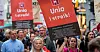Fagforbundene Unio og Akademikerne arrangerte streikemarkering foran Stortinget tirsdag denne uka.