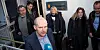 INGEN STREIK: Forbundslederne Rolf Ringdal (t.v., Norsk Lokomotivmannsforbund) og Jane Brekkhus Sæthre (i midten) ble enige med Bane Nor og konsernsjef Gorm Frimannslund etter en marathonmekling mandag og tirsdag.