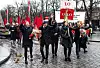 1. mai på Karl Johan. .Fronten på toget med hovedtalerne 	Fra venstre Sunniva Holmås Eidsvoll, SV, Raymond Johansen, byrådsleder, Oslo Ap, Sirin Stav, MDG Oslo, leder i LO i Oslo  Ingunn Gjerstad og Siavash Mobasheri Rødt.