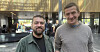 HOS EL OG IT: Leder i Attac Norge, leder i Attac, Norge, Diego Marin Rios, gjestet EL og It Forbundets landsstyremøte sist uke. Her med forbundssekretær Petr Vasiliev.