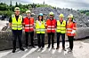 Hovedtillitsvalgt Ole Andreas Magerøy, anleggsleder Stig Runar Ringstad, Ap-nestleder Tonje Brenna, leder for Veidekke Geomaterialer Thomas Svankil, konserntillitsvalgt Inge Ramsdal og bærekraftsdirektør Catharina Bjerke.