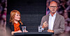 LO-leder Kine Asper Vistnes og NHO-sjef Ole Erik Almlid i debatt under Arendalsuka.