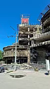 TILFELDIG BOMBING: 24. mai var det nok et massivt rakettangrep på Kyiv. Denne gangen var det et supermarked som tok den verste støyten, fire sivile ble drept.