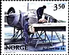Frimerke av Junker enmotors postfly fra 30-tallet, utgitt ved 350-årsjubileet til Posten i 1996.