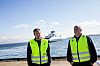 Cato Uhlmann jobber som bryggemann på kaia i Horten, der Bastøferga går fra Horten til Moss.