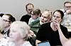 Arne Larsen blant deltakere på en konferanse om ny AFP på Gardermoen.