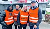 Mansor Gure, Argon Musliu, Åse Vivi Norderhaug og Daniel Lula er fire av ni ansatte ved Hero Ringsaker mottakssenter som streiker for bedre lønnsbetingelser.