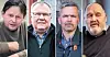 ORDFØRERE: (fra venstre) Anders Buljo (Kautokeino), Hugo Pedersen (Surnadal kommune), Bror Helgestad (Østre Toten) og  Rune Grenberg (Grue).