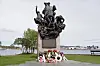 MONUMENT: Krigsseilermonumentet ble reist i 1980 og avduket av Kong Olav til minne om krigsseilernes innsats under annen verdenskrig. Årets seremoni foregikk uten publikum og det var ikke være noen samling i museet etterpå.