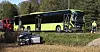 Fronten på bussen ble trykket langt inn etter kollisjonen med den lille el-bilen. Der var imidlertid kupeen mer eller mindre intakt og beskyttet sjåfør og passasjerer.