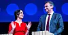 Tonje Brenna møtte Henrik Asheim på NHO-konferansen.