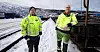 André Bårdsen  (t.v.) og Hans-Olav Wold mener utvidelsen av Fagernesterminalen i Narvik gjør den grønne godstrafikken på  jernbanen enda mer attraktiv.