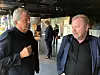 GRØNNE LØSNINGER: Atle Teigland og EL og IT-leder Jan Olav Andersen hadde mye å snakke om uner fjoråets seminar der Aker Solutions presenterte sine planer for karbonfangst og lagring og utbygging av havvind.